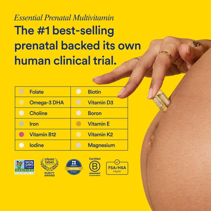 Ritual Women's Prenatal Multivitamins - 60 Capsules - 30 Servings | Clinical-Backed- Key Essential Vitamins and Minerals to Support Mom and Baby During Pregnancy* - Choline - Vegan - Mint