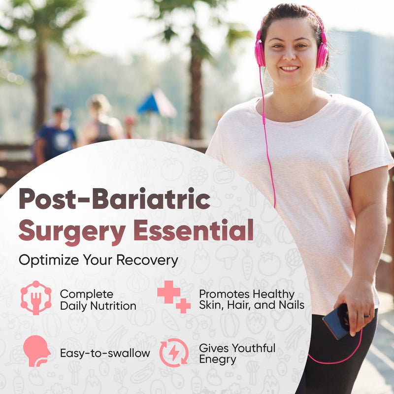 Bariatric Multivitamin with Iron 45mg, 120 Liquid Caps | Easy-swallow post-surgery multivitamin with B12, B6 & 42 superfoods for daily nutrition after weight loss surgery. 60 Count (Pack of 1)