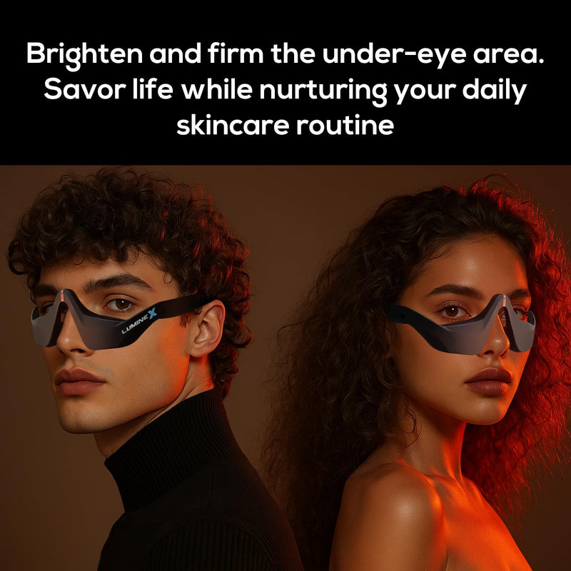 [Australia] - Under-Eye Red Light Therapy Device, & Microcurrent Eye Massager, Puffiness, Eye Bags - Red Light Therapy Glasses for Reducing Wrinkles and Fine Lines 8 Inch 