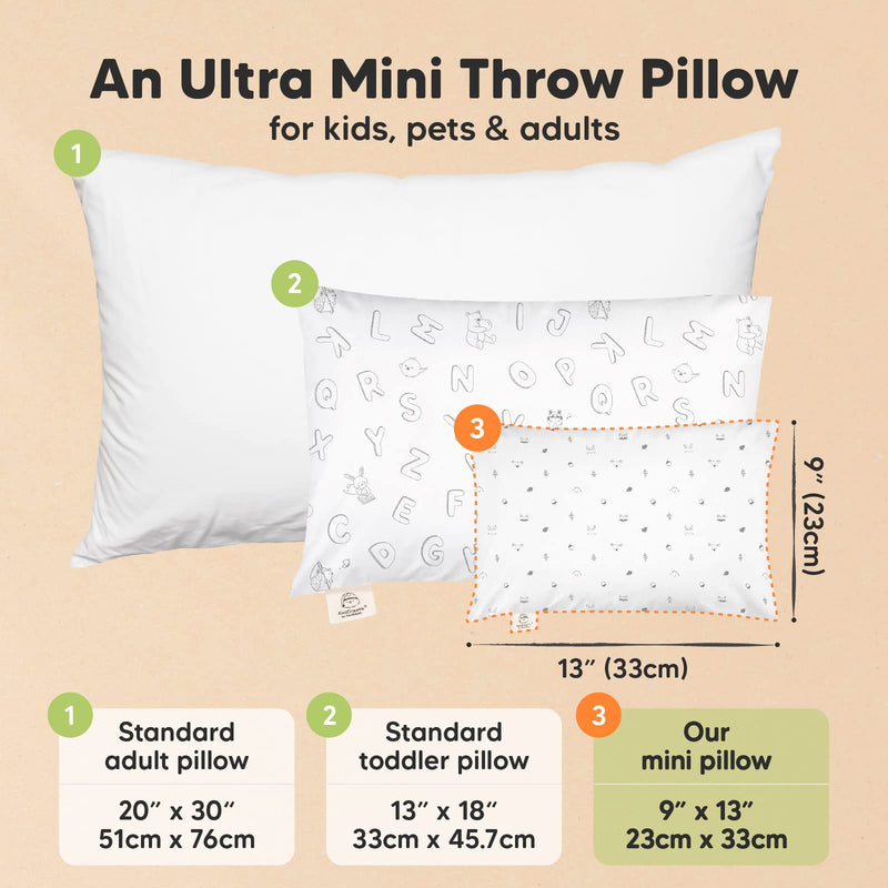 [Australia] - Mini Toddler Pillow with Pillowcase - 9x13 My Little Dreamy Mini Pillow, Organic Toddler Pillows for Sleeping, Kids Pillow, Small Pillows, Travel Pillows for Sleeping, Toddler Bed Pillows (Acorn) Acorn 9"x13" 