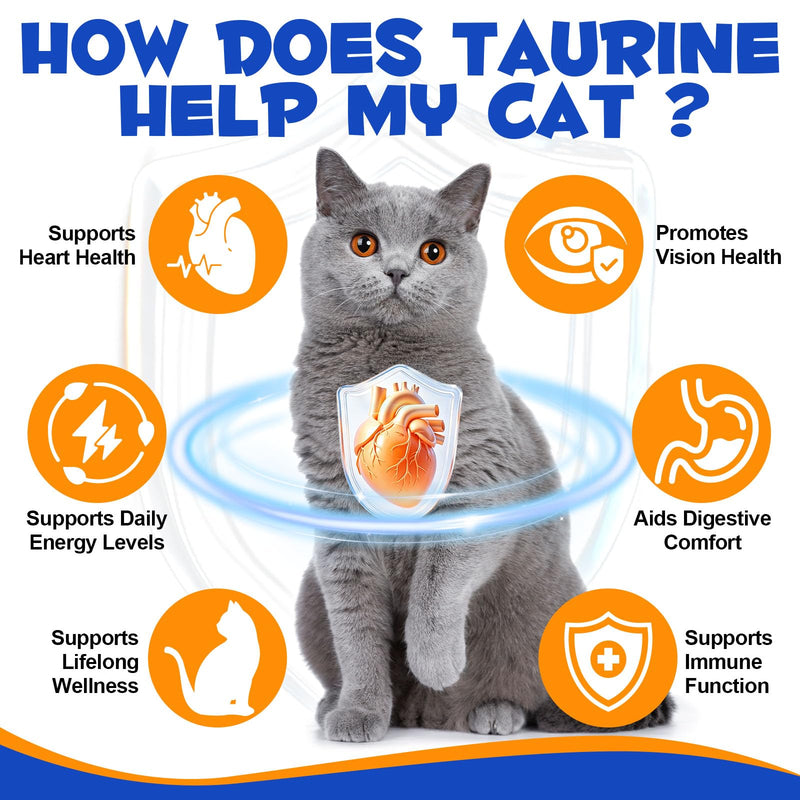 Taurine for Cats, Taurine Powder for Cats 200g, Essential Amino Acid Supplement for Cat - Heart, Vision Health, Digestive & Daily Vitality Support for All Ages, Easy-to-Mix