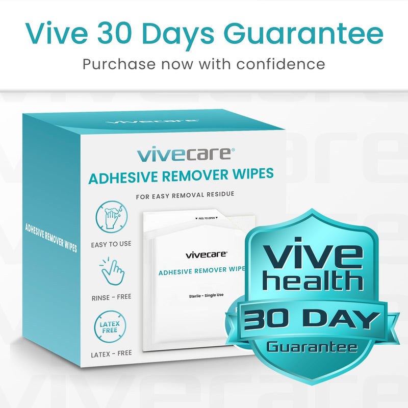 [Australia] - ViveCare Medical Adhesive Remover Wipes for Skin (50 Pack) - No Sting Adhesive Remover Pads - Ostomy & Stoma Adhesive Removal Wipes & Cleaner - Adhesive Barrier 50 