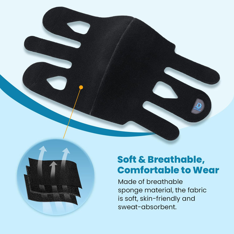 iDonua® Calf Lymphedema Compression Wrap Adjustable For Big Swollen Lower Leg - with 6 Cross Straps‌ Black Regular L