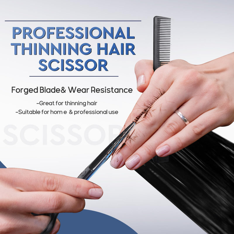 [Australia] - JASON professional hairdressing scissors - hair cutting scissors and thinning scissors 6.5 inch hair scissors for hairdressers/beginners, blue-black 