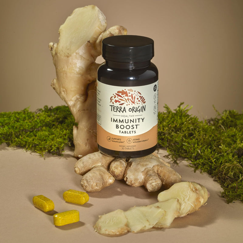 TERRA ORIGIN Immunity Support Supplement | Vitamin C, D3, Zinc, Selenium, Turmeric, Echinacea, Ginger & Andrographis with BioPerine | Daily Immune Booster & Antioxidant Blend | 30 Tablets 30 Count (Pack of 1)