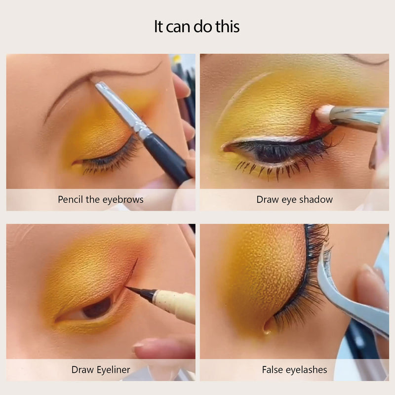 [Australia] - Makeup Practice Face, Bueuo 3 Pcs Make up Practice Board Makeup Mannequin Face 3D Realistic Pad for Make up Artist Beginner Self-taught or Professional Enthusiasts half board Black+Yellow+White 