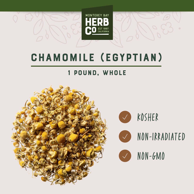 [Australia] - MONTEREY BAY HERB CO. Egyptian Chamomile, Whole | Add to Skin & Hair Products | Use for Teas, Soups, Salad Dressings | Infuse Oils (1 Pound) 
