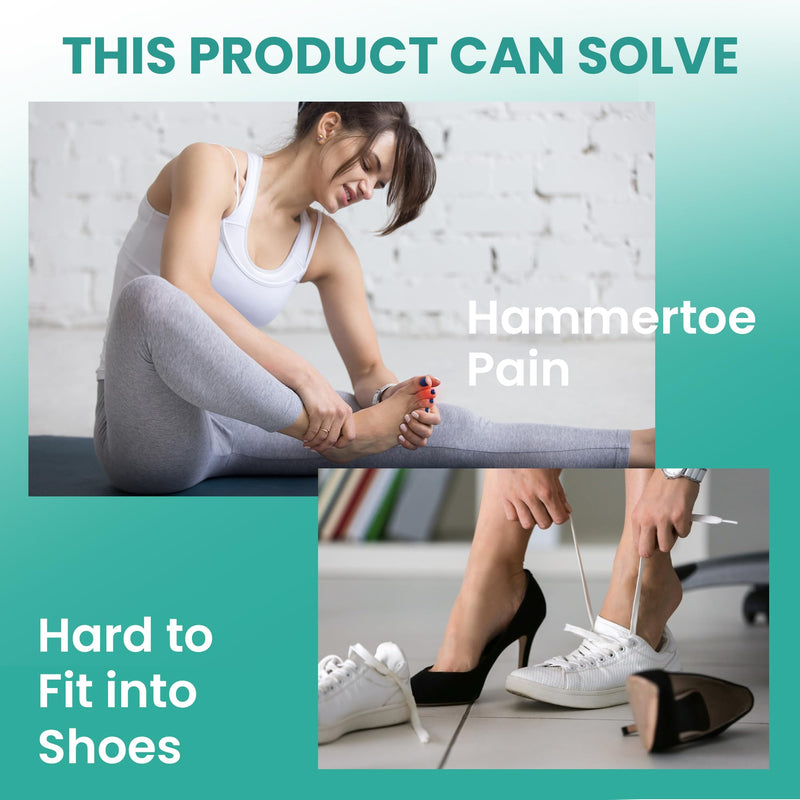 [Australia] - Welnove Hammertoe Corrector - 6 PCS Toe Splints Realign Bent, Curled, Crooked, Claw, Hammer Toes - Toe Straighteners for Men and Women - Blue 