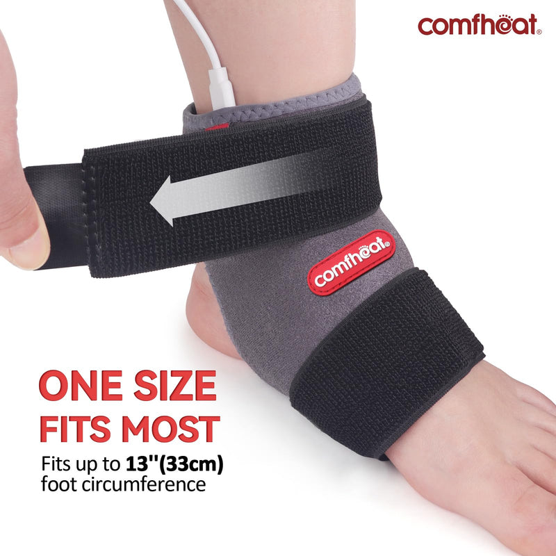 Ankle Heating Pad for Ankle Arthritis Pain Relief USB Powered | Heated Ankle Wrap Heat Therapy for Sprains, Strains, Post-Surgical, with 3 Heat Settings, Auto Shut Off, 1 Pack
