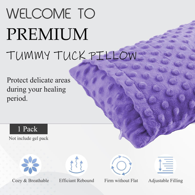 [Australia] - Abdominal Surgery Pillow with Pocket, Hysterectomy Pillow, Lumpectomy Recovery Pillow for Women, Small Pillow for Travel (Purple) Purple 