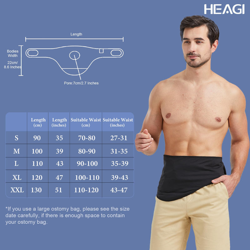[Australia] - Ostomy Belt, Stealth Belt for Ostomy Bag, Adjustable Ostomy Support Belt, Black Ostomy Belts for Men & Woman, Inner Pocket to Hold Ostomy Pouch for Sport & Swimming, Size S (27"-31") S (27"-31") 