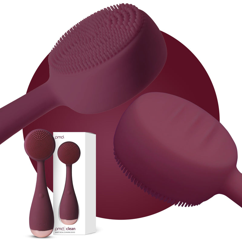 PMD Clean - Smart Facial Cleansing Device with Silicone Brush & Anti-Aging Massager Berry