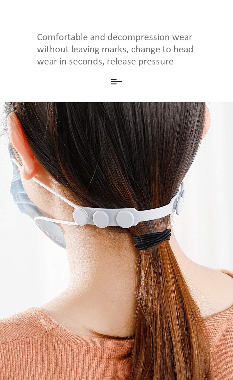 [Australia] - 1 Set of 4 Colors Face Mask Holder Mask Extenders/Ear Savers Silicone Bands Anti-Tightening Strap for Masks to Prevent Ear Pain,Grips Extension Buckle Holder Hook Ear Strap,Adjustable Comfort Mask 