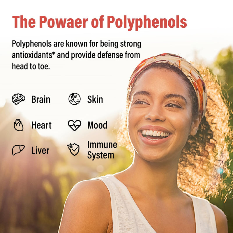 [Australia] - 67,500 MG Polyphenols Supplement - Powerful Antioxidants & Polyphenol for Age Defense, Polyphenol Superfood, Quercetin, Resveratrol, Green Tea, Plant-Based & Energy, Immune Support, 90 Capsules 90 Count (Pack of 1) 