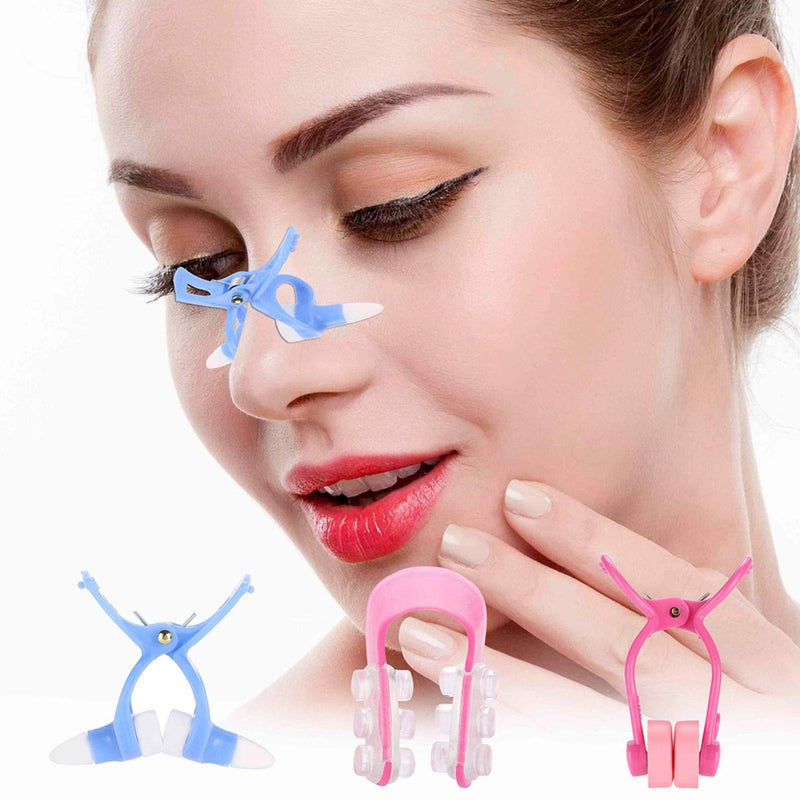 [Australia] - Nose shaper clip for reducing nose, 3 pieces silicone nose lifter nose correction clips, straightener nose splint for a straight nose, nose straightener face beauty tool set - safe and effective 