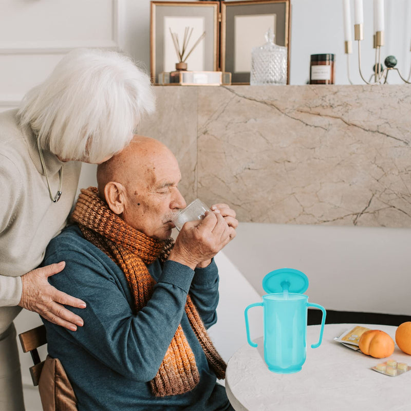 [Australia] - Beaupretty Elderly Sippy Cup Spill Proof Adult Drinking Cup with 2 Handles Anti-Choking for Seniors Mobility and Daily Living Aid 