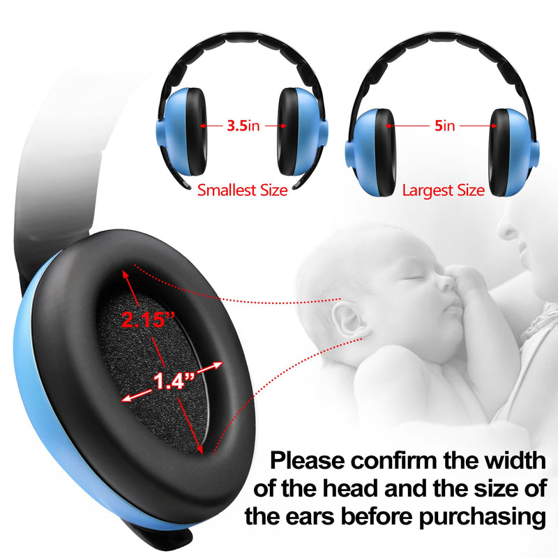 [Australia] - Baby Ear Protection Noise Cancelling Headphones for Babies for 3 Months to 3 Years (Blue) Blue 