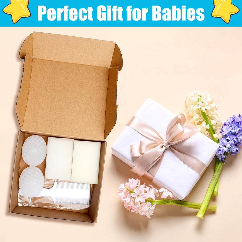 [Australia] - Cradle Cap Brush for Babies, 5Pcs Cradle Cap Treatment Set with Soft Bristle Brushes Silicone Scrubber Long Comb for Newborn Bathing Essentials Baby Brush and Comb Set (White) Long Handle Comb with Brush Set White 