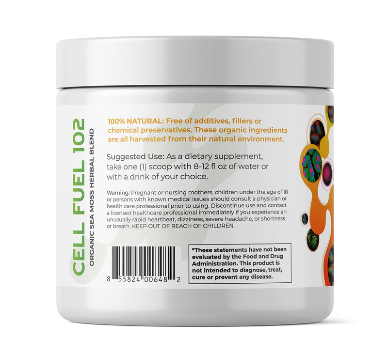 [Australia] - Red's Kitchen Sink Cell Fuel 102: Sea Moss Powder | Organic Sea Moss, Bladderwrack & Burdock Root Herbal Blend - Dr. Sebi Inspired, Organic, 100% Natural - (7oz) 