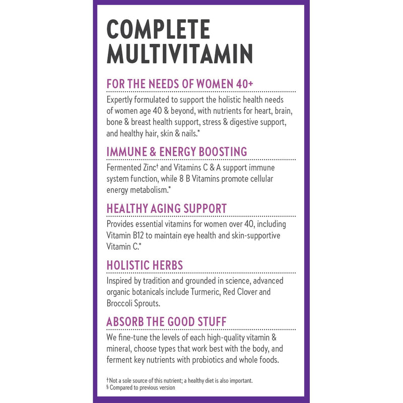 New Chapter Every Woman’s One Daily 40+ - Multivitamin for Women - Supports Immune, Bone, Hormone & Cellular Energy Health* - Non-GMO, Gluten Free, Dairy Free, Vegetarian & Kosher - 96 Tablets 96 Count (Pack of 1)