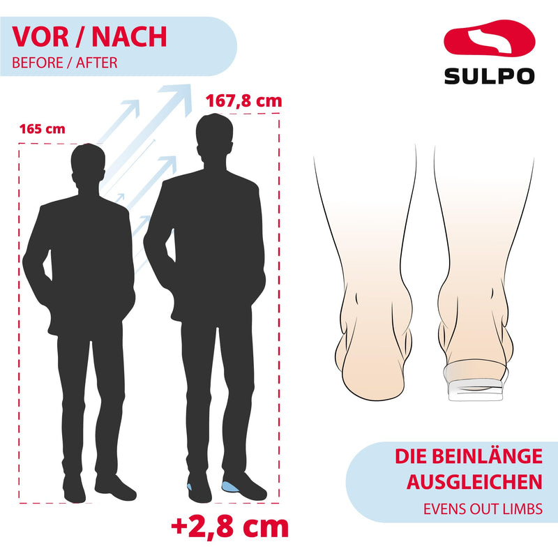 [Australia] - SULPO Shoe Insoles Increase - Height Increase Insoles - Insoles Men's Shoes for Heel Increase - Increase Heel Cushion - Height Increase Insoles - Heel Pads - Heel Wedge - Height Adjustable Transparent 