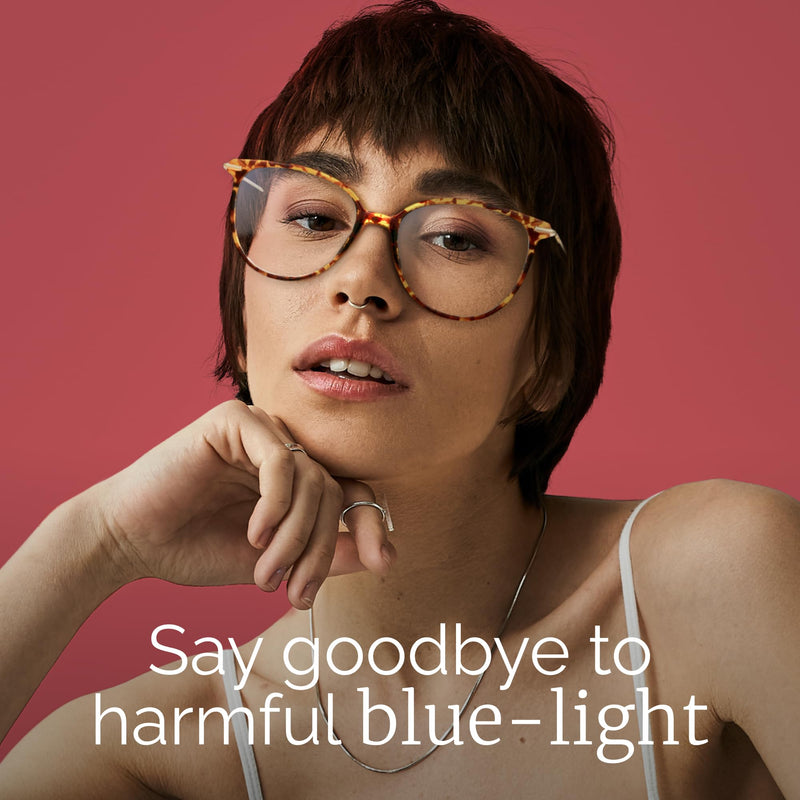 [Australia] - Gaoye Blue Light Blocking Glasses - Trending Round TR90 Frames, Metal Arms, UV400 Protection - Matching Soft Case *1-tea Leopard/Transparent Lens Clear 