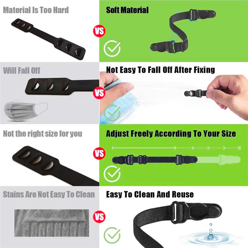 [Australia] - 12 PCS Mask Holder Mask Ear Saver, Face Mask Extender Strap, Face Mask Holder to Protect Ears, Mask Straps for Back of Head, Adjustable Ear Savers for Face Masks 
