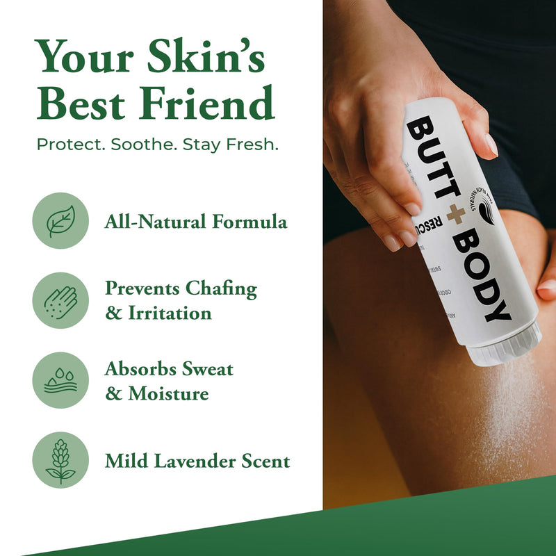 Palm Beach Naturals Butt & Body Rescue Powder for Men & Women – Whole Body Deodorant Absorbs Sweat, Controls Odor & Chafing with Cooling Sensation – Naturally Protects Skin, Talc Free – 4oz 4 Ounce (Pack of 1)