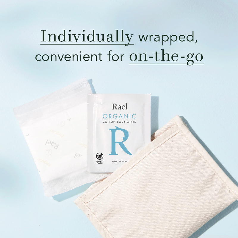 [Australia] - Rael Body Wipes, Organic Cotton Wipes for Women - Unscented Body Wipes, Individually Wrapped, All Skin Types, Vegan, Cruelty Free (10 Count, Pack of 2) 10 Count (Pack of 2) 