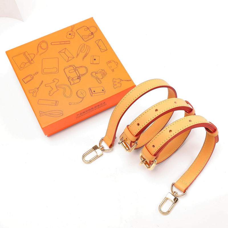 Vachetta Leather Replacement Strap, Universal Fit Bag Strap for Neverfull Speedy Graceful Boulogne, 49 x 9 inches, Gold Hardware(Honey, Width0.7in&Length:46.8in) Honey