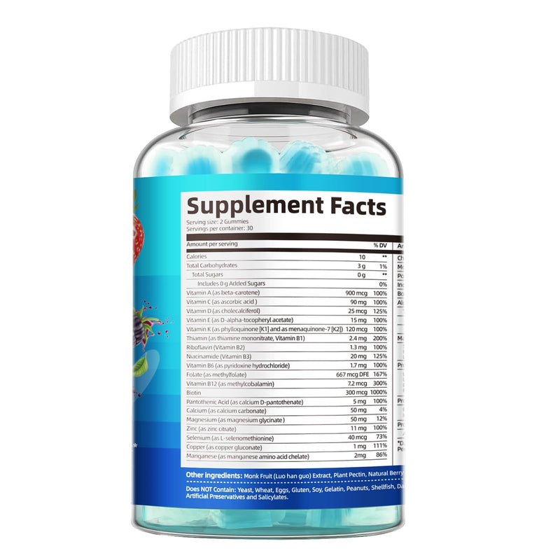 Migcopat 2-Pack Multivitamin for Men, Mens Multivitamins Gummies w/Omega-3, Probiotics, Inositol, Folate, Male Support Blend, Vitamins A, C, D, E, B - Support Heart, Brain, Muscle, Energy, Sugar-Free 120 Count (Pack of 1)