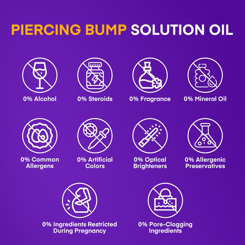 [Australia] - Piercing Keloid Bump Solution Kit | Piercing Aftercare Treatment with Piercing Bump Solution Aftercare Oil (30 mL) + Keloid Bump Removal Gel (20 g) help Softens Scar Tissue & Supports Skin Renewal 