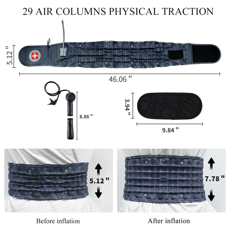[Australia] - Decompression Back Belt, for Lower Back Pain Relief Lumbar Decompression Belt, Men and Women Lumbar Traction Device (29-49 inch Waists) Blue 