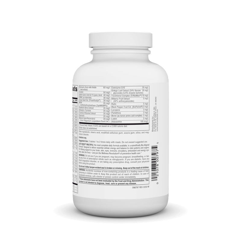 Source Naturals Life Force Multiple Daily Multivitamin, 120 Tablets | Bio-Aligned Formula® - Delivering 40+ Ingredients for Foundational Nutrition | Contains Soy* 120 Count (Pack of 1)