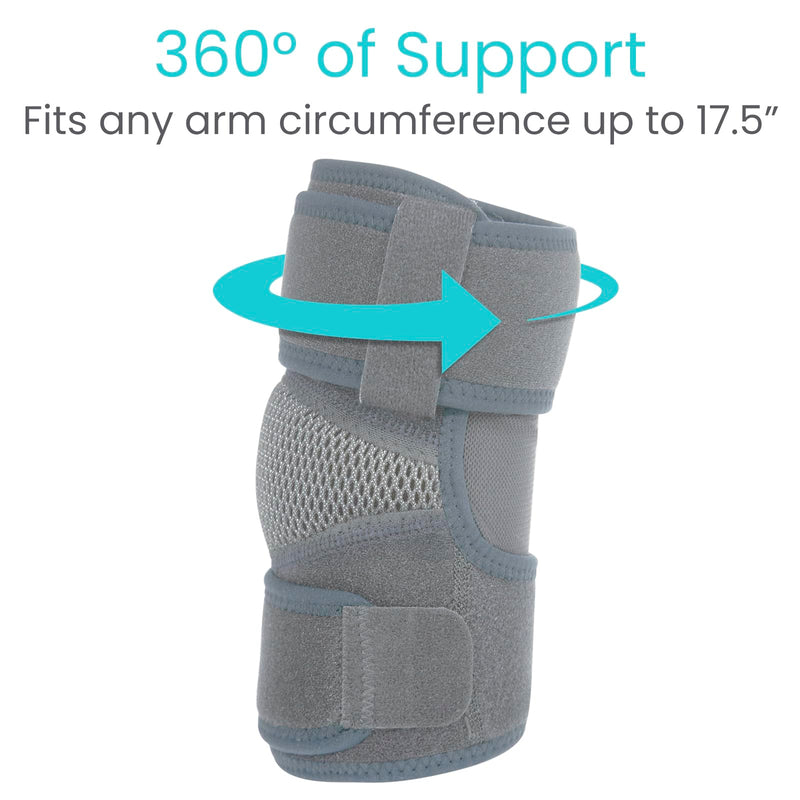 [Australia] - Vive Elbow Brace - Tennis Compression Sleeve - Wrap for Golfers, Bursitis, Left or Right Arm - Tendonitis Support Strap for Golf, Men and Women - Epicondylitis and Sports Recovery (Gray, Standard) Gray 