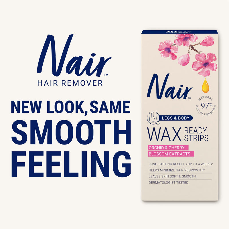 [Australia] - Nair Hair Remover Wax Ready Strips for Legs & Body, No Mess Waxing Kit for Hair Removal, 3-pack Wax Strips, 40ct Each Wax Kit 40 Count (Pack of 3) 