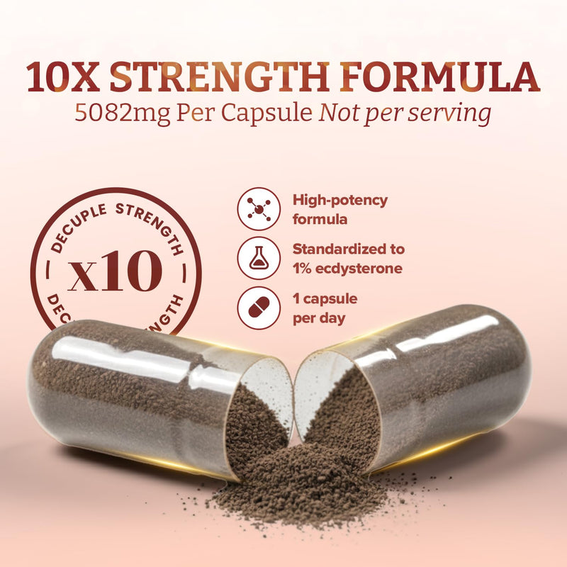 Pureclinica Turkesterone 10X Strength – 5082mg per Capsule – Advanced Muscle Growth & Recovery – 120 Capsules, 4 Month Supply 120 count (Pack of 1)