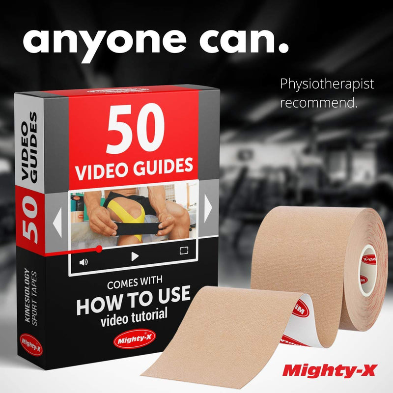 Save 10% on Waterproof Kinesiology Tape - 3 Uncut Rolls - 16.4ft Kinetic Tape with Great Adhesion (Latex Free) + White Athletic Tape + PreWrap - 4 Pack - 1.5in x 45ft
