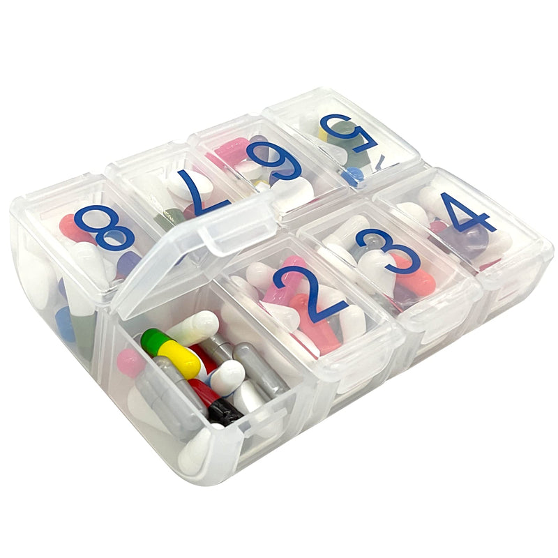 e-Pill 8 Times a Day x 7 Day Large Weekly Pill Organizer, Vitamin, and Medicine Box (Clear) Clear