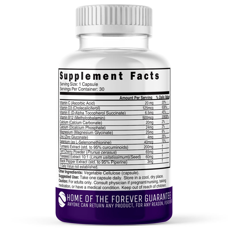 LupuEase Lupus Relief Products Multivitamin Lupus Supplements - Vitamin C, D3, E, B12, Turmeric Curcumin Extract (Std. 95% Curcuminoids) - Omega 3 Fatty Acids - 30 Day Supply - 400mg - 60 Capsules