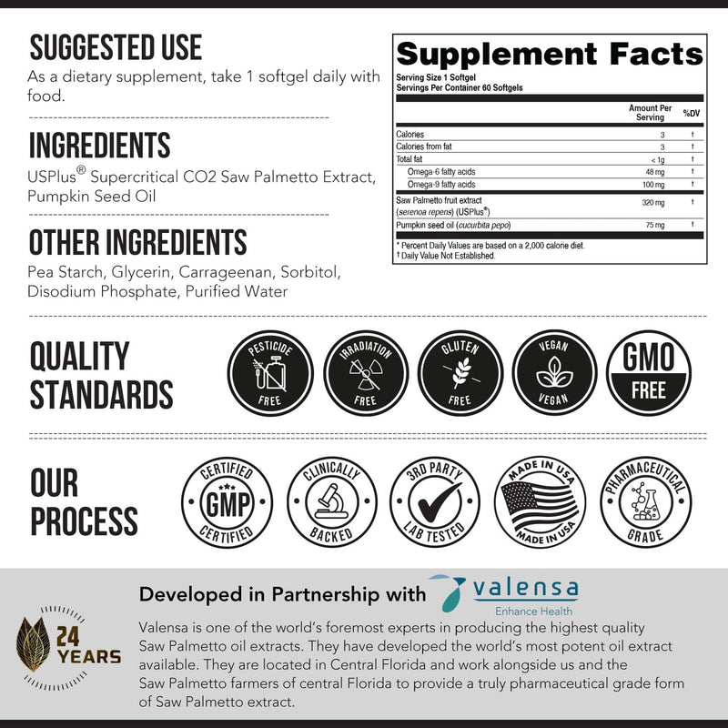 [Australia] - Saw Palmetto Extract ‚Äì 10X Potency, Pharmaceutical Grade Strength - Plus Pumpkin Seed Oil - Supports Prostate Health, Relieves Urination Issues, Supports Hair Growth, DHT Blocker ‚Äì 60 Softgels 60 Count (Pack of 1) 