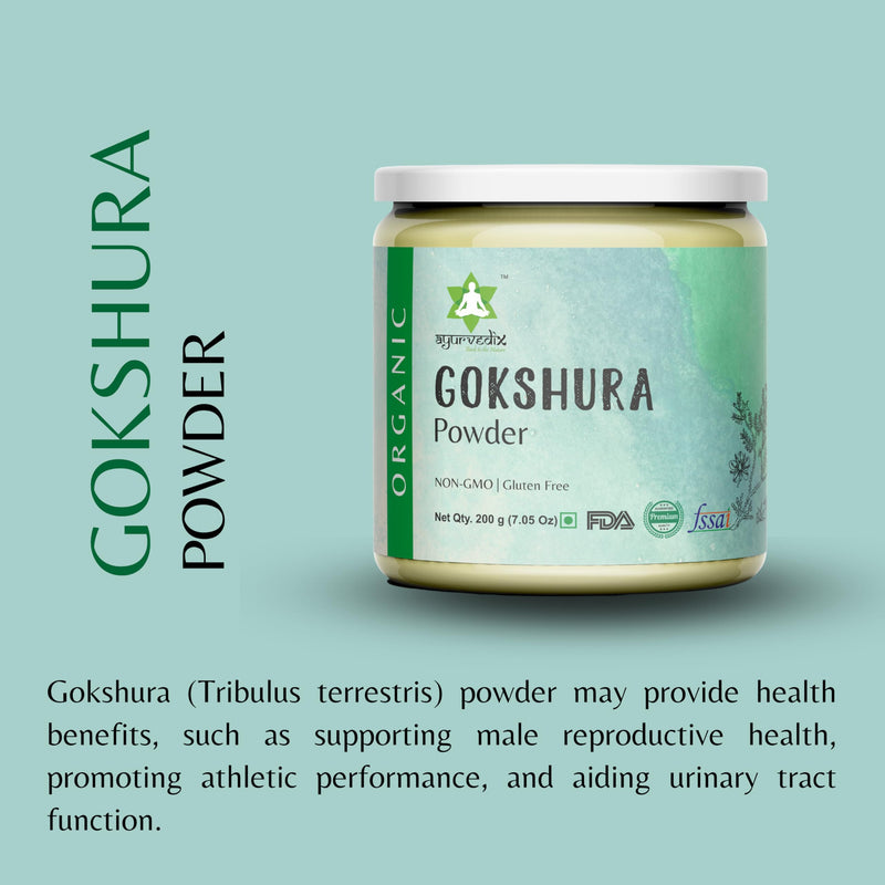 [Australia] - Gokhshura Gokhru Powder 200g/7.05oz Jar Rich in Antioxidants I Natural Detoxifier I No Chemicals & Preservative Free Tribulus Terrestris Vegan Herbal Powder I for Good Health & Overall Wellness 
