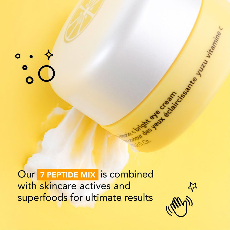 Saturday Skin Yuzu Eye Balm Vitamin C Illuminating Eye Cream | Korean Eye Cream with Niacinamide and Caffeine for Wrinkles, Puffy Eyes, Dark Circles and Hydration, 15ml