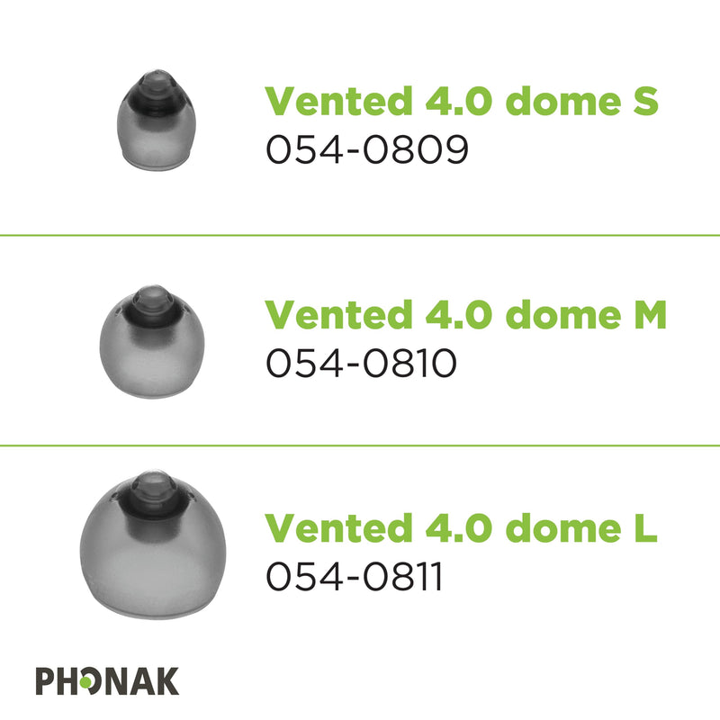 [Australia] - Phonak Vented 4.0 Dome Medium (0.35 inch=9mm) 10 Domes, Genuine OEM Switzerland Replacement by Sonova, Hearing Aid Domes for Phonak Audeo Marvel Paradise Lumity Accessories -1 Pack/10 Domes Total 