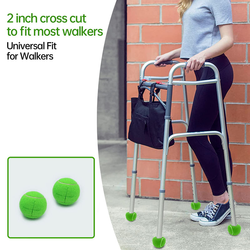 [Australia] - Magicorange 4 PCS Precut Walker Tennis Balls for Furniture Legs and Floor Protection, Heavy Duty Long Lasting Felt Pad Glide Coverings (Grey) Grey 
