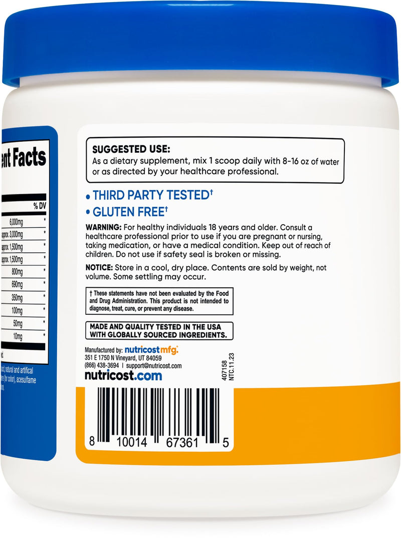 [Australia] - Nutricost EAA Powder 30 Servings (Peach Mango) - Essential Amino Acids - Non-GMO, Gluten Free, Vegetarian Friendly Peach Mango 30 Servings (Pack of 1) 