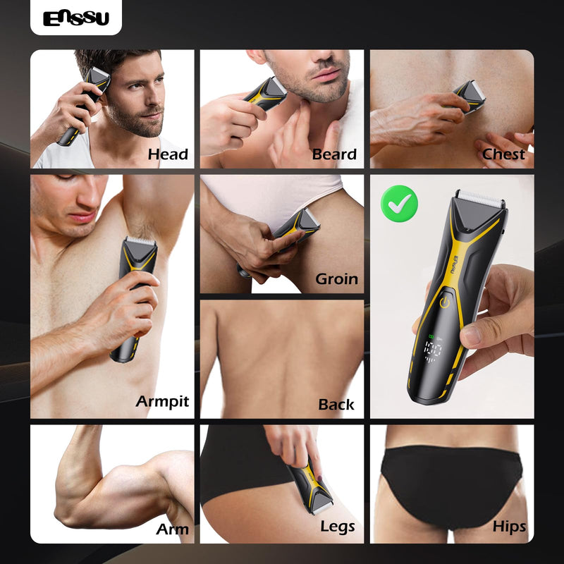 [Australia] - Body Hair Trimmer for Men Manscape Trimmer for Men, Electric Ball Shavers with Ceramic Blades & BLADELOCK™, Pubic Hair Groomer IPX7 Waterproof Wet or Dry Use for Groin/Legs/Chest 