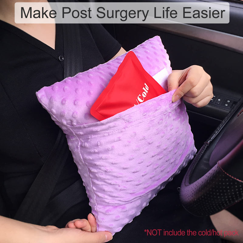 [Australia] - Heart Surgery Pillow with Pocket for After Open Heart Surgery Recovery Pillows Bypass Cardiac Coughing Comfort Patients Gifts, Minky Dot Lavender Clearance-throw Pillow Lavender 