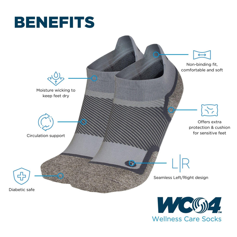 [Australia] - OrthoSleeve Diabetic & Neuropathy Socks (3 Pack) Large Black No Show 
