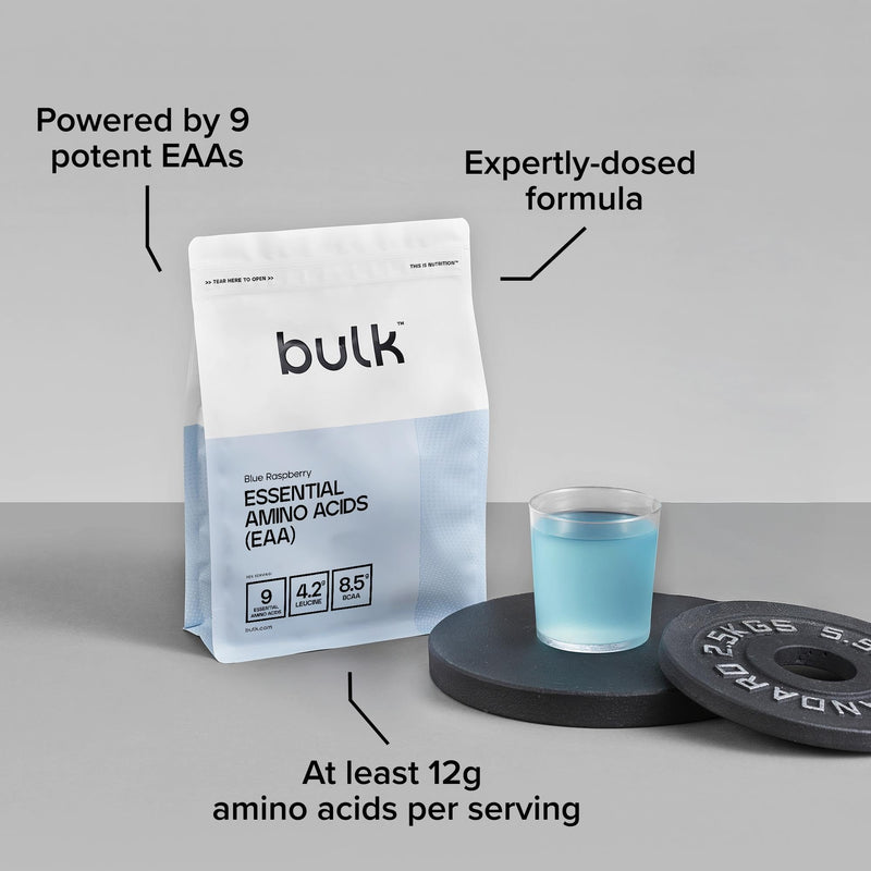 Bulk Pure Essential Amino Acids Powder, 500 g, Packaging May Vary Unflavoured 33 Servings (Pack of 1)